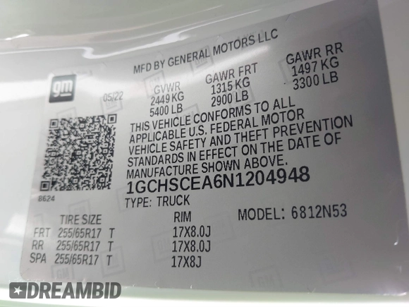 2022 Chevrolet Colorado 2WD LT z VIN 1GCHSCEA6N1204948, wystawiony jako IAAI lot #41821216 z przebiegiem 27 245 mil mil oraz . Historia ofert i sprzedaży dostępna na DreamBid. Obrazek 9.