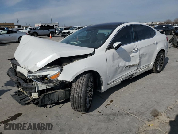 2014 Kia Cadenza Premium with VIN KNALN4D77E5143967, listed as a Copart auction lot 87729595 with 143,885 mi miles and Salvage Title. Bid and sale history available at carsss.com. Image 1.