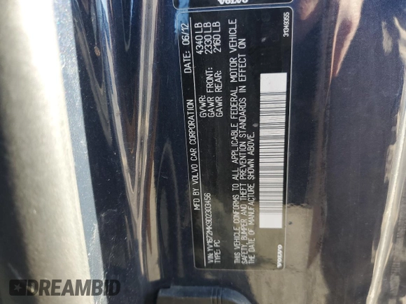 2013 Volvo C30 T5 z VIN YV1672MK9D2303456, wystawiony jako Copart lot #85123614 z przebiegiem 138 807 mil mil oraz Szkody całkowita. Historia ofert i sprzedaży dostępna na DreamBid. Obrazek 13.