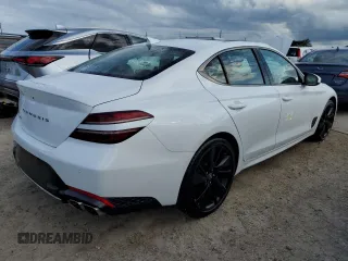 2023 Genesis G70 2.0T with VIN KMTG34TA0PU120130, listed as a Copart auction lot 74635014 with 20,374 mi miles and Non Repairable. Bid and sale history available at DreamBid. Image 3.