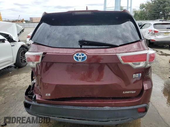 2016 Toyota Highlander Hybrid Limited with VIN 5TDDCRFH5GS014218, listed as a Copart auction lot 71831924 with 128,058 mi miles and Salvage Title. Bid and sale history available at carsss.com. Image 6.