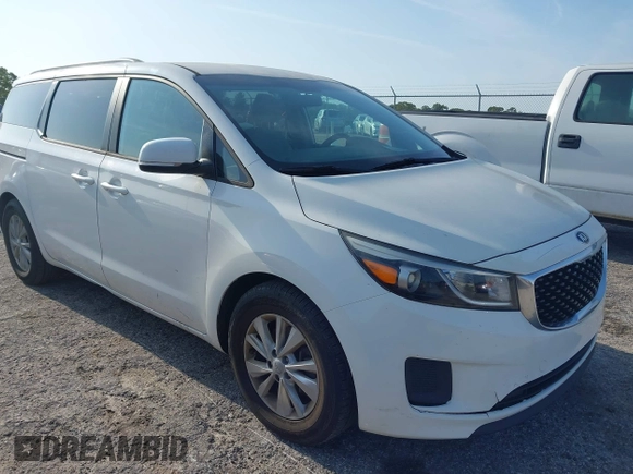 2016 Kia Sedona LX with VIN KNDMB5C17G6164432, listed as a IAAI auction lot 42206723 with 104,155 mi miles and . Bid and sale history available at DreamBid. Image 1.