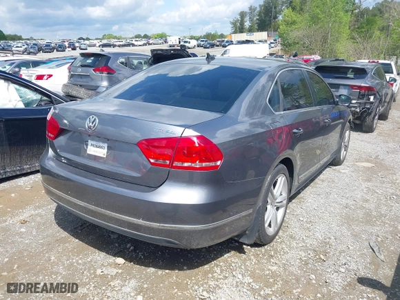2014 Volkswagen Passat SEL Premium with VIN 1VWCS7A32EC026868, listed as a IAAI auction lot 42020450 with 90,993 mi miles. Bid and sale history available at carsss.com. Image 4.