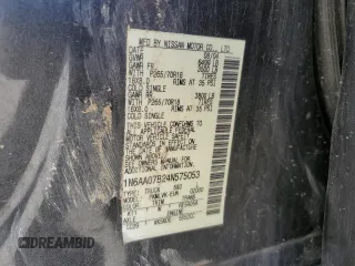 2004 Nissan Titan LE with VIN 1N6AA07B24N575053, listed as a Copart auction lot 50370985 with 230,225 mi miles and Salvage title. Bid and sale history available at DreamBid. Image 14.