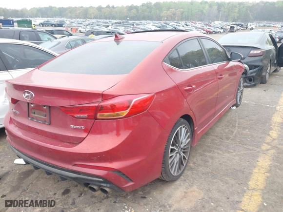 2018 Hyundai Elantra Sport with VIN KMHD04LB3JU498156, listed as a IAAI auction lot 41923602 with 175,000 mi miles. Bid and sale history available at carsss.com. Image 4.