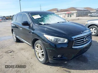 2014 Infiniti QX60 with VIN 5N1AL0MN4EC513710, listed as a IAAI auction lot 41834018 with 166,059 mi miles. Bid and sale history available at carsss.com. Image 1.