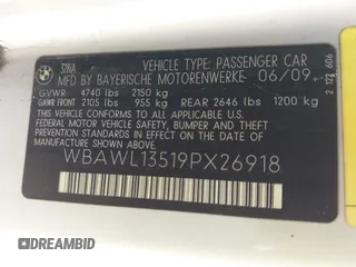 2009 BMW 3 Series 328i z VIN WBAWL13519PX26918, wystawiony jako IAAI lot #42124570 z przebiegiem 176 724 mil mil oraz . Historia ofert i sprzedaży dostępna na DreamBid. Obrazek 9.