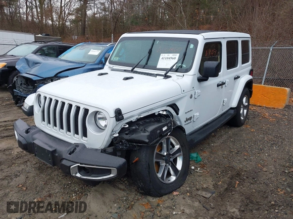 2021 Jeep Wrangler Unlimited Sahara with VIN 1C4HJXEG6MW751752, listed as a IAAI auction lot 41104960 with 47,460 mi miles and . Bid and sale history available at DreamBid. Image 18.