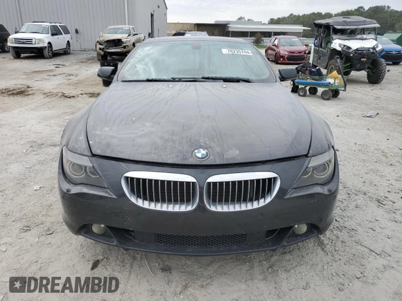 2005 BMW 6 Series 645Ci with VIN WBAEH73435B193355, listed as a Copart auction lot 76235744 with 150,474 mi miles and Salvage Title. Bid and sale history available at DreamBid. Image 5.