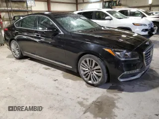 2018 Genesis G80 Ultimate with VIN KMHGN4JF5JU242136, listed as a Copart auction lot 47272645 with 166,868 mi miles and Salvage Title. Bid and sale history available at DreamBid. Image 4.