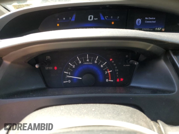 2013 Honda Civic EX with VIN 2HGFB2F8XDH506211, listed as a Copart auction lot 53776415 with 70,290 mi miles and Salvage Title. Bid and sale history available at DreamBid. Image 9.