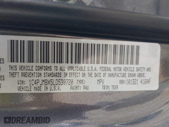 2020 Jeep Cherokee Trailhawk with VIN 1C4PJMBX5LD530720, listed as a IAAI auction lot 42404948 with 99,606 mi miles and . Bid and sale history available at DreamBid. Image 9.