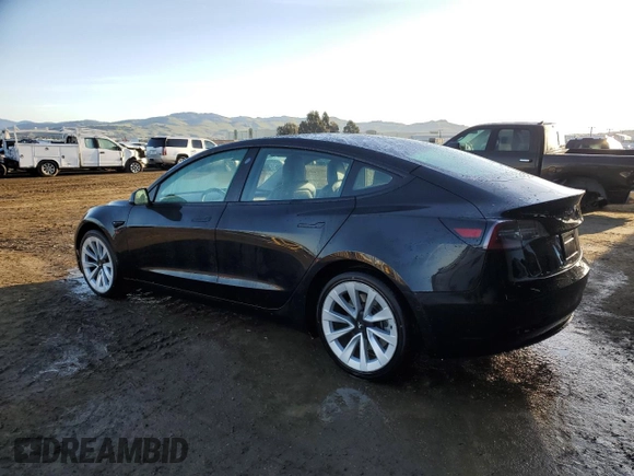 2022 Tesla Model 3 with VIN 5YJ3E1EA6NF191129, listed as a Copart auction lot 49474935 with 155,264 mi miles and Clean Title. Bid and sale history available at carsss.com. Image 2.