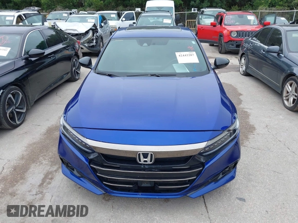 2021 Honda Accord Sport with VIN 1HGCV2F37MA012790, listed as a IAAI auction lot 42442287 with 14,955 mi miles and . Bid and sale history available at DreamBid. Image 6.