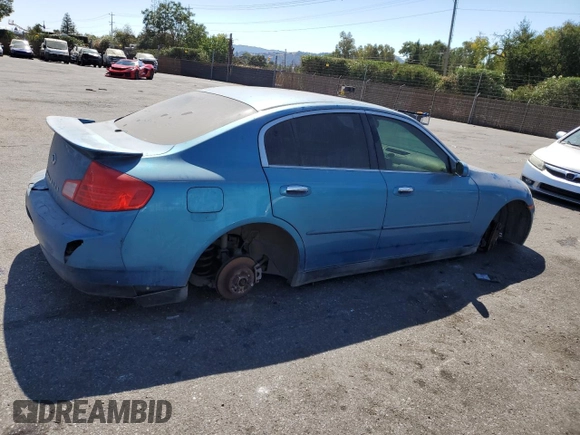 2003 Infiniti G35 w/Leather with VIN JNKCV51E43M304708, listed as a Copart auction lot 72545204 with 197,480 mi miles and Salvage Title. Bid and sale history available at DreamBid. Image 3.