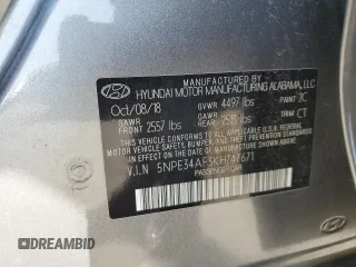 2019 Hyundai Sonata SEL with VIN 5NPE34AF3KH747671, listed as a Copart auction lot 50092005 with 62,999 mi miles and Salvage Title. Bid and sale history available at DreamBid. Image 13.
