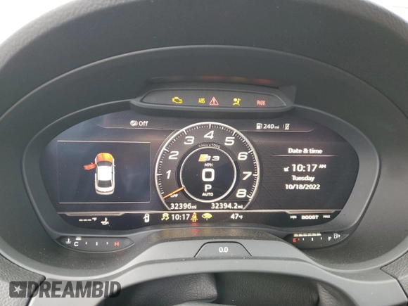 2018 Audi S3 z VIN WAUB1HFF8J1041341, wystawiony jako Copart lot #63897582 z przebiegiem 32 394 mil mil oraz . Historia ofert i sprzedaży dostępna na DreamBid. Obrazek 8.