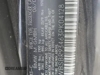 2003 BMW 3 Series M3 with VIN WBSBR93463PK04128, listed as a Copart auction lot 44307215 with 145,463 mi miles and Salvage Title. Bid and sale history available at carsss.com. Image 13.