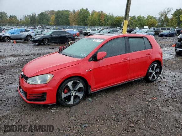 2016 Volkswagen Golf GTI S with VIN 3VW5T7AU0GM047041, listed as a Copart auction lot 72923144 with 81,554 mi miles and Salvage Title. Bid and sale history available at carsss.com. Image 1.