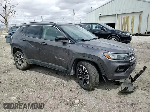 2022 Jeep Compass Limited with VIN 3C4NJDCB0NT105364, listed as a Copart auction lot 51737105 with 69,208 mi miles and Salvage title. Bid and sale history available at DreamBid. Image 12.