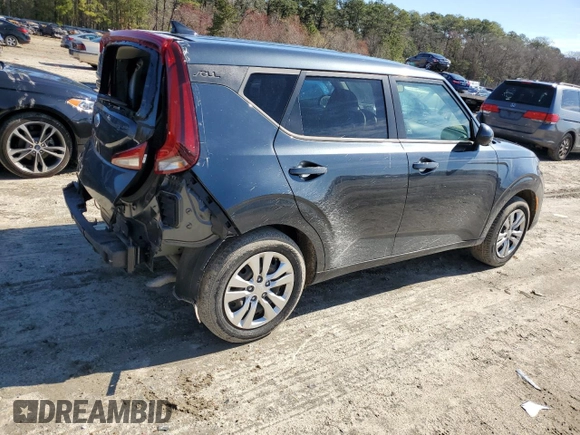 2020 Kia Soul S with VIN KNDJ23AU5L7095183, listed as a Copart auction lot 50002395 with 54,833 mi miles and Salvage Title. Bid and sale history available at carsss.com. Image 3.