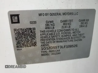2020 Chevrolet Malibu LT with VIN 1G1ZD5ST3LF108526, listed as a Copart auction lot 49034055 with 119,791 mi miles and Salvage Title. Bid and sale history available at DreamBid. Image 14.