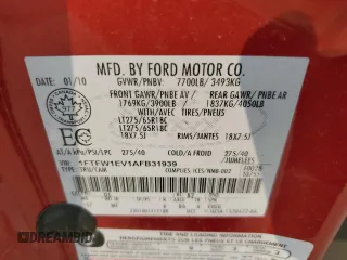 2010 Ford F-150 XL с VIN 1FTFW1EV1AFB31939, выставлен на аукционе Copart как лот 60369155 с пробегом 135 538 миль миль и Списание • Salvage title. История ставок и продаж доступна на DreamBid. Изображение 12.