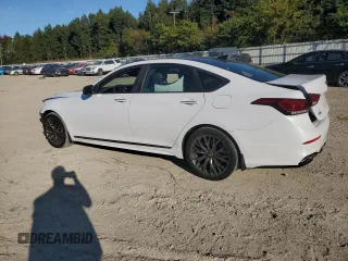 2018 Genesis G80 3.3T Sport with VIN KMHGN4JB0JU241697, listed as a Copart auction lot 76401884 with 42,228 mi miles and Salvage Title. Bid and sale history available at carsss.com. Image 2.