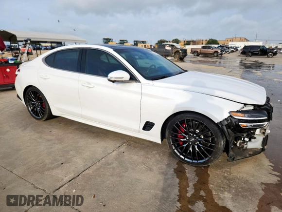 2022 Genesis G70 Launch Edition с VIN KMTG14TEXNU081102, выставлен на аукционе Copart как лот 61420155 с пробегом 38 405 миль миль и Списание • Salvage title. История ставок и продаж доступна на DreamBid. Изображение 4.