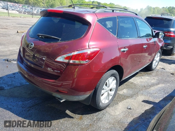 2012 Nissan Murano SV with VIN JN8AZ1MWXCW217561, listed as a IAAI auction lot 42051048 with 107,846 mi miles and . Bid and sale history available at carsss.com. Image 4.