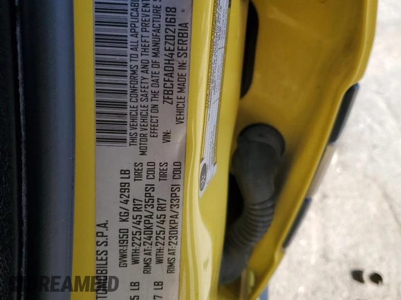 2014 FIAT 500L Trekking with VIN ZFBCFADH4EZ021618, listed as a Copart auction lot 41621115 with 130,143 mi miles and Salvage Title. Bid and sale history available at DreamBid. Image 12.