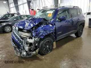 2019 Jeep Renegade Latitude z VIN ZACNJBBB0KPK10010, wystawiony jako Copart lot #56218165 z przebiegiem 46 890 mil mil oraz Szkoda całkowita • Salvage title. Historia ofert i sprzedaży dostępna na DreamBid. Obrazek 1.