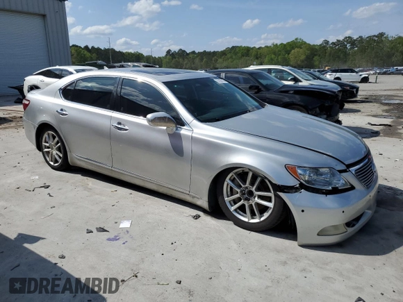 2007 Lexus LS 460 L with VIN JTHGL46F575005604, listed as a Copart auction lot 51103115 with 244,199 mi miles and Salvage Title. Bid and sale history available at DreamBid. Image 4.