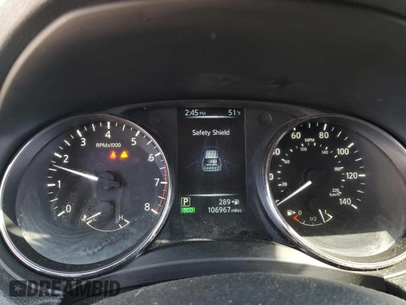 2017 Nissan Rogue S with VIN KNMAT2MV9HP581322, listed as a Copart auction lot 53615945 with 106,967 mi miles and Salvage Title. Bid and sale history available at DreamBid. Image 9.