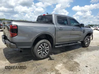 2024 Ford Ranger Lariat with VIN 1FTER4KH3RLE10731, listed as a Copart auction lot 60604675 with 8,566 mi miles and Salvage title. Bid and sale history available at DreamBid. Image 3.