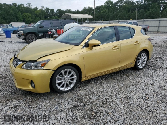 2012 Lexus CT 200h with VIN JTHKD5BH3C2054672, listed as a Copart auction lot 62001325 with 101,939 mi miles and Salvage title. Bid and sale history available at DreamBid. Image 1.