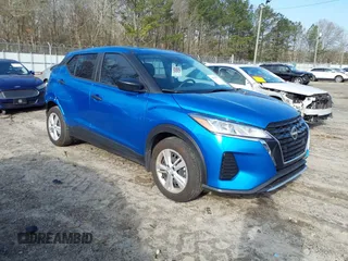 2024 Nissan Kicks S with VIN 3N1CP5BV3RL486921, listed as a IAAI auction lot 41801995 with 11,309 mi miles. Bid and sale history available at carsss.com. Image 1.