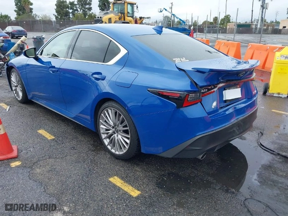 2022 Lexus IS with VIN JTHDA1D22N5121234, listed as a IAAI auction lot 41796892 with 63,902 mi miles. Bid and sale history available at carsss.com. Image 3.