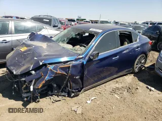 2016 Infiniti Q50 3.0t Red Sport 400 with VIN JN1FV7AP5GM420276, listed as a Copart auction lot 64238913 with 0 mi miles and Non Repairable. Bid and sale history available at carsss.com. Image 1.