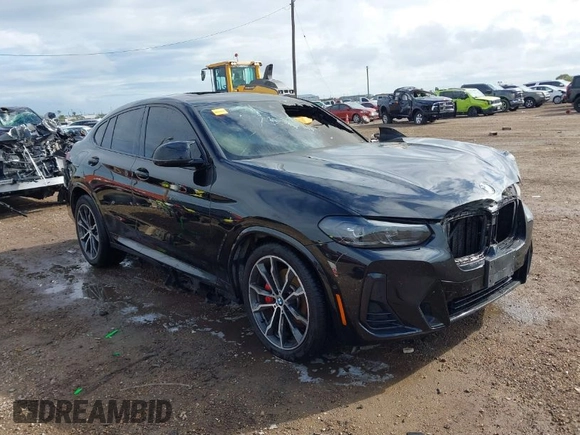 2024 BMW X4 M40i with VIN 5UX43DT03R9V02312, listed as a IAAI auction lot 41042724 with 1 mi miles. Bid and sale history available at carsss.com. Image 1.