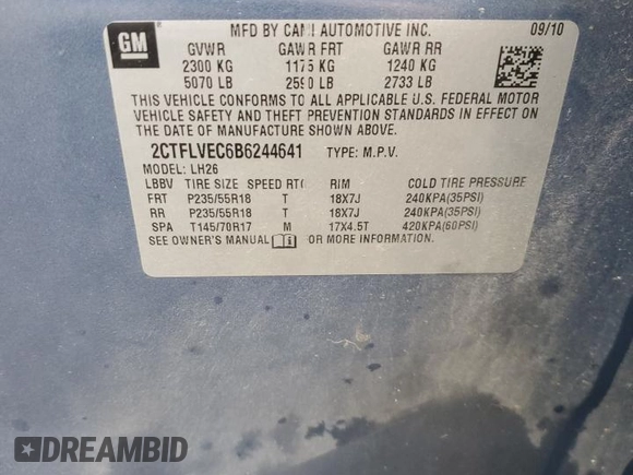 2011 GMC Terrain SLT-1 with VIN 2CTFLVEC6B6244641, listed as a Copart auction lot 78137624 with 201,317 mi miles and Salvage Title. Bid and sale history available at carsss.com. Image 13.
