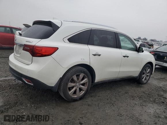 2014 Acura MDX Advance with VIN 5FRYD3H88EB019163, listed as a Copart auction lot 43661515 with 188,065 mi miles and Salvage title. Bid and sale history available at DreamBid. Image 3.