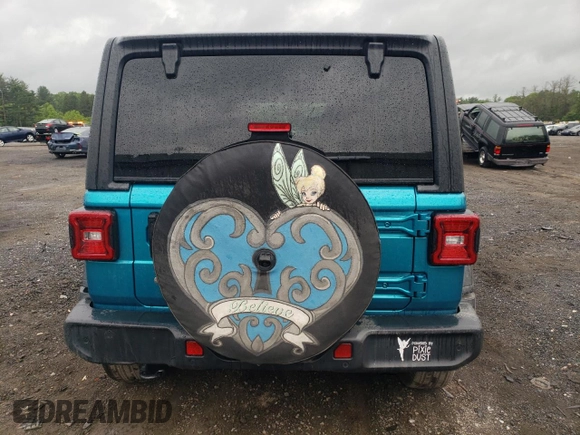 2020 Jeep Wrangler Unlimited Sport S z VIN 1C4HJXDG8LW163366, wystawiony jako Copart lot #57572465 z przebiegiem 57 672 mil mil oraz Szkoda całkowita • Salvage title. Historia ofert i sprzedaży dostępna na DreamBid. Obrazek 6.