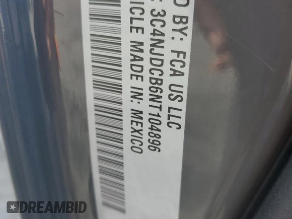 2022 Jeep Compass (RED) Edition с VIN 3C4NJDCB6NT104896, выставлен на аукционе Copart как лот 46656795 с пробегом 56 172 миль миль и Списание • Salvage title. История ставок и продаж доступна на DreamBid. Изображение 14.