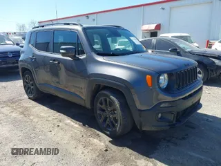 2018 Jeep Renegade Latitude with VIN ZACCJABB1JPJ49623, listed as a IAAI auction lot 41727353 with 92,447 mi miles. Bid and sale history available at carsss.com. Image 1.