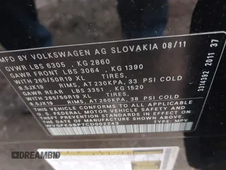 2012 Volkswagen Touareg Sport with VIN WVGFK9BP7CD002243, listed as a IAAI auction lot 41863765 with 136,231 mi miles and . Bid and sale history available at DreamBid. Image 9.