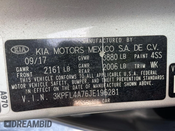 2018 Kia Forte S with VIN 3KPFL4A76JE196281, listed as a Copart auction lot 53816565 with 137,993 mi miles and Clean Title. Bid and sale history available at carsss.com. Image 10.