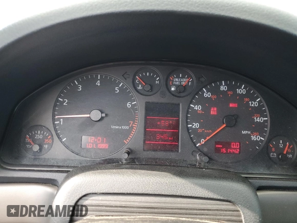 2001 Audi A4 с VIN WAUDC68D51A140718, выставлен на аукционе Copart как лот 43730695 с пробегом 151 442 миль миль и Списание • Salvage title. История ставок и продаж доступна на DreamBid. Изображение 9.