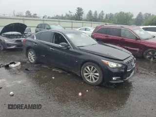 2014 Infiniti Q50 Premium with VIN JN1BV7AR9EM707892, listed as a Copart auction lot 63298055 with 144,391 mi miles and Salvage title. Bid and sale history available at DreamBid. Image 4.