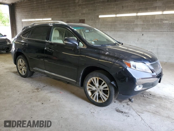 2012 Lexus RX 450h with VIN JTJBC1BAXC2432788, listed as a Copart auction lot 58899685 with Not provided miles and Salvage title. Bid and sale history available at DreamBid. Image 4.